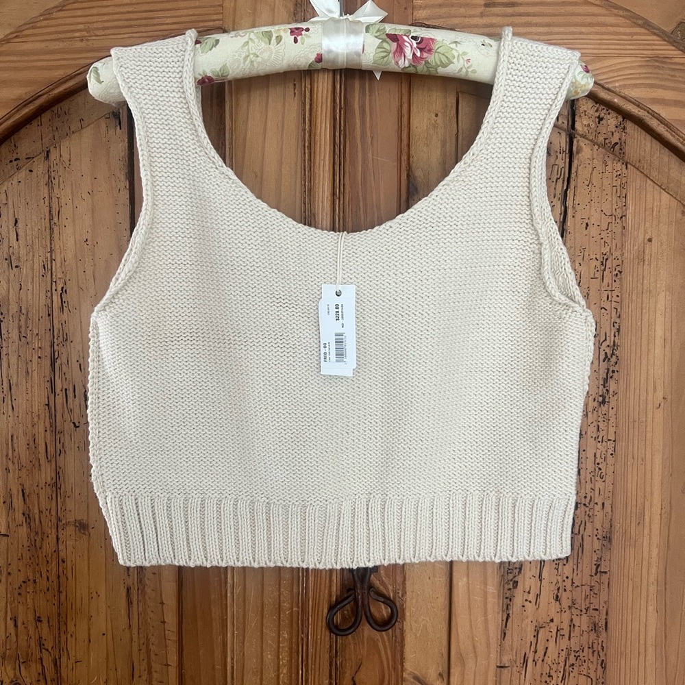 NSF cropped cotton sweater